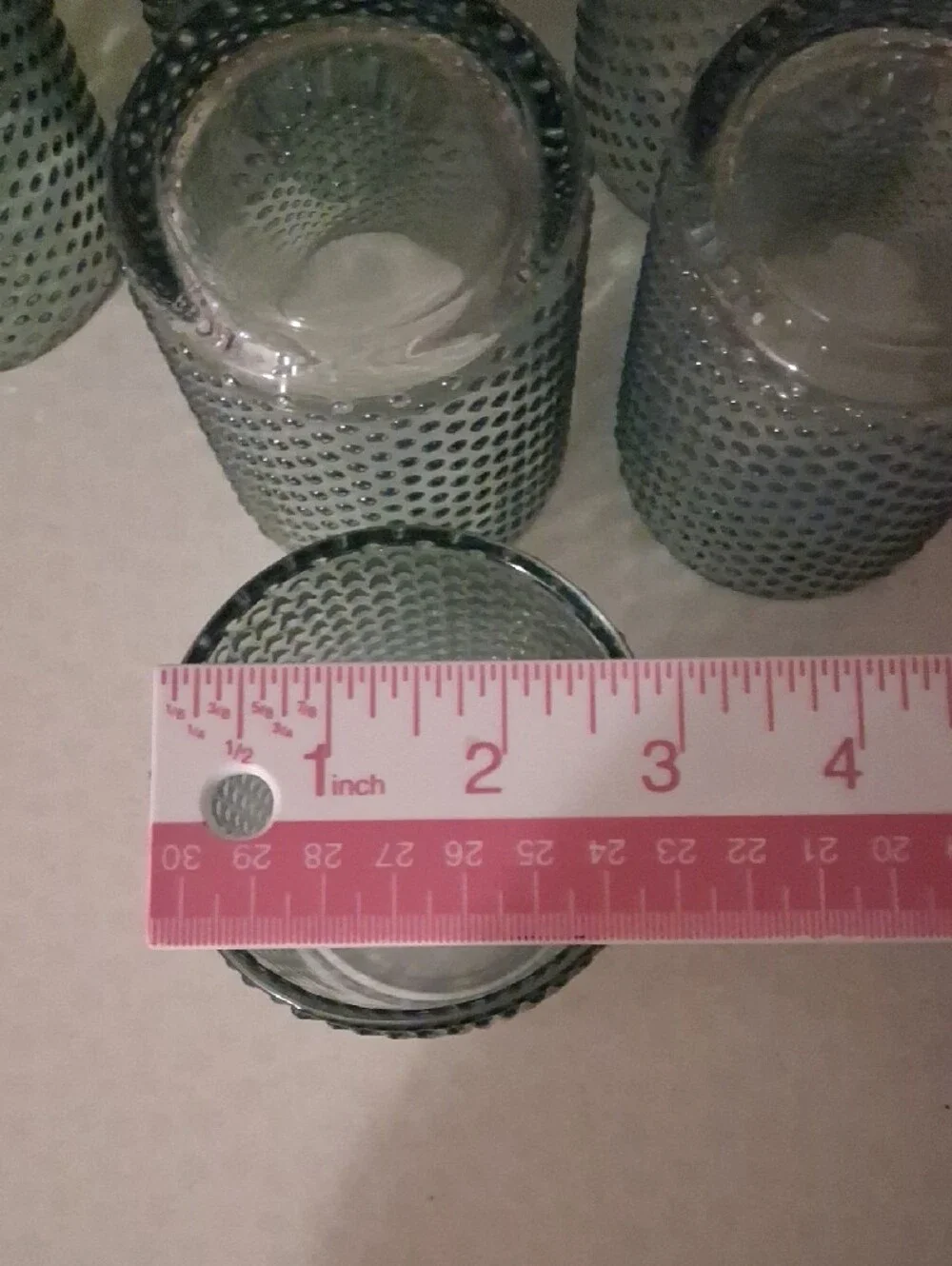 Set of 6 Textured Green Glass Tumblers - Home Accents